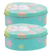 2 Pcs Easter Bunny Candy Box Child Cookies Egg Boxes Storage Container