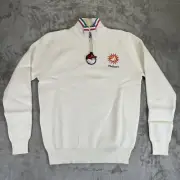 Malbon Men's Collegiate Montegro Knit Quarter Zip Cream Size S