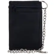 Black Wallet Sports Trifold Boys Mens Travel Money ID Photo Window