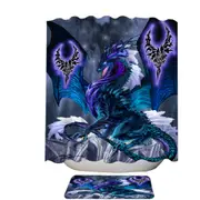 Fantasy Relic Blue Dragon Shower Curtain