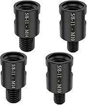 4Pcs Angle Grinder Converter Adapter CRV Steel 5/8inch-11 Female to M14 Male Adapter 5/8inch-11 Female to M10 Male Thread Interface Connector for Angle Grinder Polisher(black)