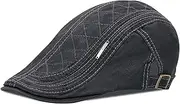 [YAMEIZE] Retro Flat Cap Cabbie Adjustable - Newsboy Beret Hat for Men Women Ivy Cap Trendy Cotton Peaky Flat Cap Driving