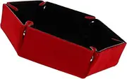 KICHOUSE Storage Boxes for Dice Collapsible Poker Egg Holder Hexagon Dice Tray Leather Flannel Material