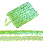 1-Pack Elastic Sequins Trim, 16 Yards 0.8 Inch 2 Row for Crafts [Fruit Green]