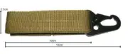 TACTICAL STRAP w ALLOY QUICK-RELEASE SNAPHOOK 10cm CAMO GREEN HOOK BAND LOOP