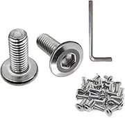 30Pcs M6 x 15mm 304(18-8,A2-70) Stainless Steel Flat Head Hex Socket Cap Screws, Full Thread, with Hex Key, for Furniture, Office, Garage, DIY Projects, Silver