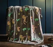 UNICORNS & STARS GLOW IN THE DARK Kids Cozy Fun Soft Throw Blanket 50x60 in