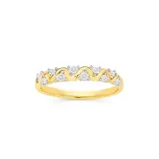 9ct Gold Diamond Swirl Anniversary Band