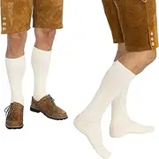 [BAVARIA TRACHTEN] Lederhosen Socks Men - German Oktoberfest Socks for Men - Loferl Bavarian Lederhosen Socks, High Knee