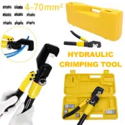 10 Ton Hydraulic Crimper Crimping Tool Wire Battery Cable Lug Terminal 9 Dies