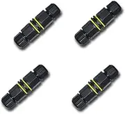 Set of 4 NUZAMAS 3 Pin Waterproof Connector Outdoor Junction Box IP68 Electrical Connectors for 4.5mm-10mm Cable, Outdoor, Garden, Christmas Light, Street Light, Led Lamp, Solar Supplies