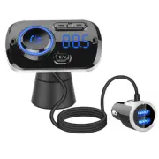Bluetooth 5.0 FM Transmitter Dual USB Car Charger Adapter Handsfree AUX Audio