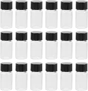 HOMSFOU Small Glass Vials, 30pcs Clear Sample Bottles With Screw Cap, 20ml Cosmetic Specimen Liquid Storage Container for Lab