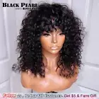 Black Pearl Curly Human Hair Wig Women ShortWigs Pixie Cut Curly Wig With Bangs