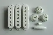 ST Pickup Covers Knobs Switch,Trem Arm Tip White for Strat
