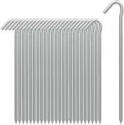 25pcs 9" Tent Stakes Metal Garden Edging Hooks Yard Camping Pins Heavy Duty Pegs