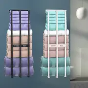 Wall Mounted Large Towel Rack Bathroom Metal Bath Towel Holder Washcloths Shelf⊘
