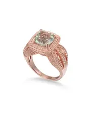 Suzy Levian Rosed Silver 4.90 ct. tw. Gemstone Statement Ring