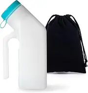Male Portable Urine Bottles for Men, Incontinence, Emergency, and Travel. Men's Urine Bottle with Spill-Proof Lid 1000ml, including a Discreet Carry Bag Portable Spill-Proof Male Urinal for the Elderly, Truckers, Pilots, and Travel Emergency