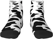 [JBYJBX] Black And White Cow Print Print Adult Socks Womens Mens Workout Thermal Cozy All-Season Gift Holiday Articles Use