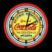 19" Drink Coca Cola Coke Atlanta Sign Double Red or Yellow Neon Clock