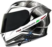 Bluetooth Modular Helmet, DOT/ECE Approved Integrated Motorcycle Helmet, Modular Flip Full Face Anti-Fog Motorcycle Helmet, for Adults, Women and Men, Breathable and Comfortable