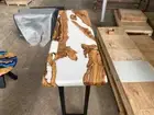 White Epoxy Resin Console Table Top, Bar Console Table Top, End Table Top Decor