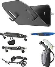 NOTMBESTM Wall Mount Holder for Skateboard/Snowboard/Longboard, Skate Deck Wall Mount Fit for Scooters/Skis Wall Hanger Display, Skateboard Shelf Rack 2.0mm Thick Metal Heavy-duty with Hooks (Black)