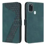 Samsung Galaxy A21S Case, PU Leather Flip Cover Magnetic Clasp Design Wallet Card Slots Stand Case - Green