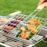Grilled Fish Stainless Steel Folder Outdoor Barbecue Mesh BBQ Clip Barbecue Net
