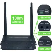 4K 100m Wireless HDMI KVM Extender Audio Video Transmitter and Receiver Sender