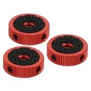 3Pcs 1/4" Screw Hole Camera Tripod Mount Adapter Rubber Pad Rubber Washer, Red