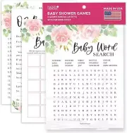 40 Floral Baby Shower Games For Girl - Baby Games For Baby Shower Bingo Game...