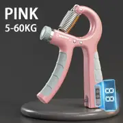 Adjustable Hand Grip Strengthener (5-60kg) – Wrist, Forearm & Hand Exerciser with Counter for Muscle Building-Pink