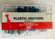 PLASTIC ANCHORS WITH SCREWS Assortment Kit (100 Pcs.)- 085031715