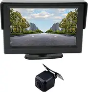 Wireless Reversing Reverse Camera for Car Rearview Cam Kit Elinz 4.3” LCD Monitor 12V Colour IR Night Vision CMOS 2 AV Inputs 170 Degree Wide View Angle Waterproof IP68 Sedan UTE Van SUV