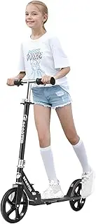 Scooter for Kids Ages 8-12, Adjustable folding Kick Scooter with Rear Brake, Big Wheel City Scooter for Kids aged 6+