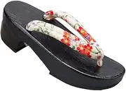 [DYZANOROKY] Women's Geta Sandals, Paulownia Clogs, Japanese Style, Yukata Clogs, No Pain, Slippers, Thick Soles, Bath, Floral Clogs, Cute, Japanese Pattern, Indoor Shoes, Kimono, Japanese Clothes