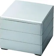 J-kitchens Excursion Bento Box, Made in Japan, 3-Tier, 7.0 Size, Color, Silver, 8.3 x 8.3 x 6.5 inches (21.0 x 21.0 x 16.5 cm)