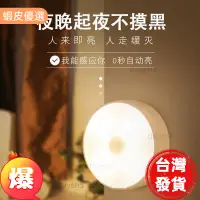 在飛比找蝦皮購物優惠-台灣熱銷の充電磁吸led人體感應燈 充電感應小夜燈 床頭家用