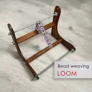 Dark Big Wooden Loom for LONG seed bead weaving - hat bands, gerdan, bracelets