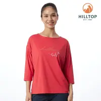 在飛比找Yahoo奇摩購物中心優惠-HILLTOP山頂鳥 七分袖T恤 女款 紅｜PS04XFL4