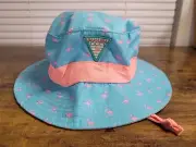 Panama Jack Kids Sun Bucket Hat Size 4-6x Years Blue New With Tags NWT Flamingo
