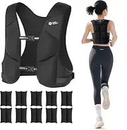 M Mike Sport Adjustable Weighted Vest Soft Washable for Women Men 2-10lbs Vest with 10 Ironsand Weights and Large Pocket, Weight Vest for Workout, Strength Training, Running, Fitness, Walking