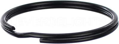 10 Pack - Cleverdelights 2" Key Rings - Dark Black Color - Large Split Key Rings