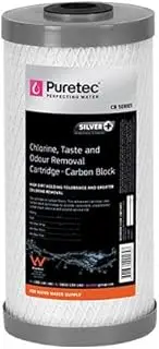 Puretec Carbon Block Maxi Plus Cartridge, 10 inch, 5um, SilverPlus CB05MP1