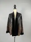 Johnny Was Women’s Dorian Sequin Kimono Jacket Black ,Gold Size L NWT