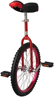Unicycle with Bracket and Pump Adjustable Seat，Wheel Unicycle for Adults Teenagers Beginner Outdoor Sports Fitness Exercise Health (Color : Red, Size : 14Inch) Durable TDF