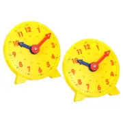 4 inch Teaching Clock Learning Time 24 Hour 2 Pointers, Yellow 2pcs