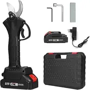 Domary 21V Portable Handheld Cordless Electric Pruning Shears with Carry Case Rechargeable 2000mAh Lithium Battery & Charger Powered Tree Branch Pruner Garden Clippers 30mm Max Cutting Diameter